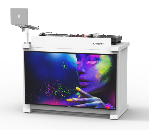 Humpter B3 (White) | Quick-Folding Facade Table Workstation | DJ Booth Setup