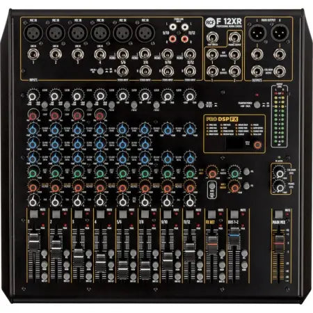 RCF F12 XR | 6 Mic, 4 Stereo – FX, USB | 12-Channel Mixer with Audio Interface