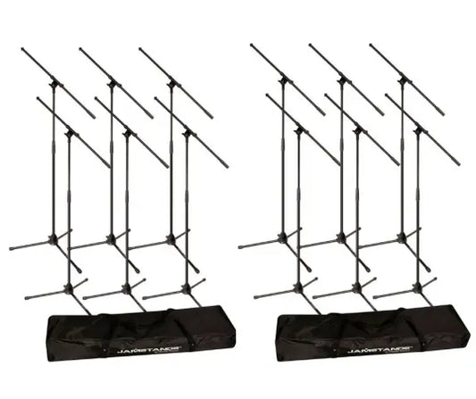 Ultimate Support JS-MCFB6PK Package | 2x 6-Pack Mic Stand Kits | 12 Boom Stands with Carry Bags