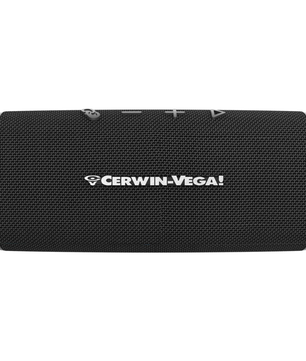 Cerwin Vega VegaMini Black | Compact Bluetooth Speaker with 20W Woofer | Rugged IPX4 Design & 14hr Battery