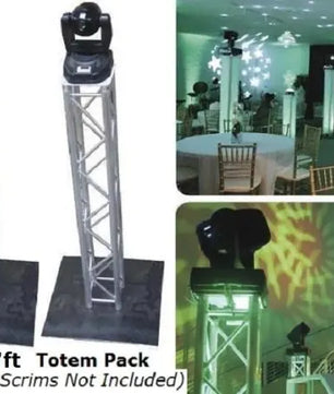 Global Truss 7ft Totem Package | (2) F34 7.05ft Truss with 24in Steel Base & 12in Top Plates