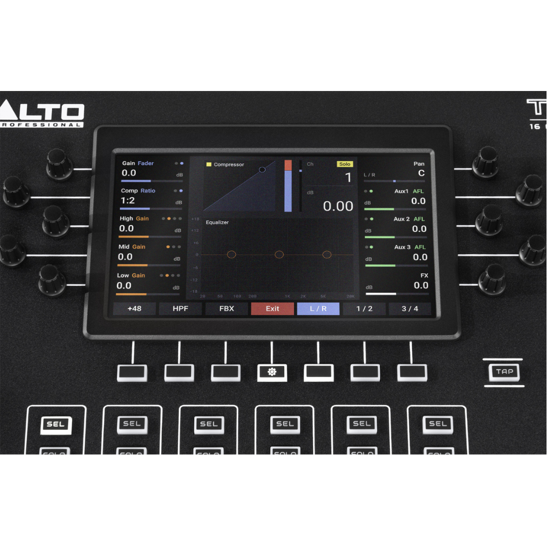 Alto Pro TMD16 | 16-Channel Digital Mixer with FX | Bluetooth, USB & Touch Faders