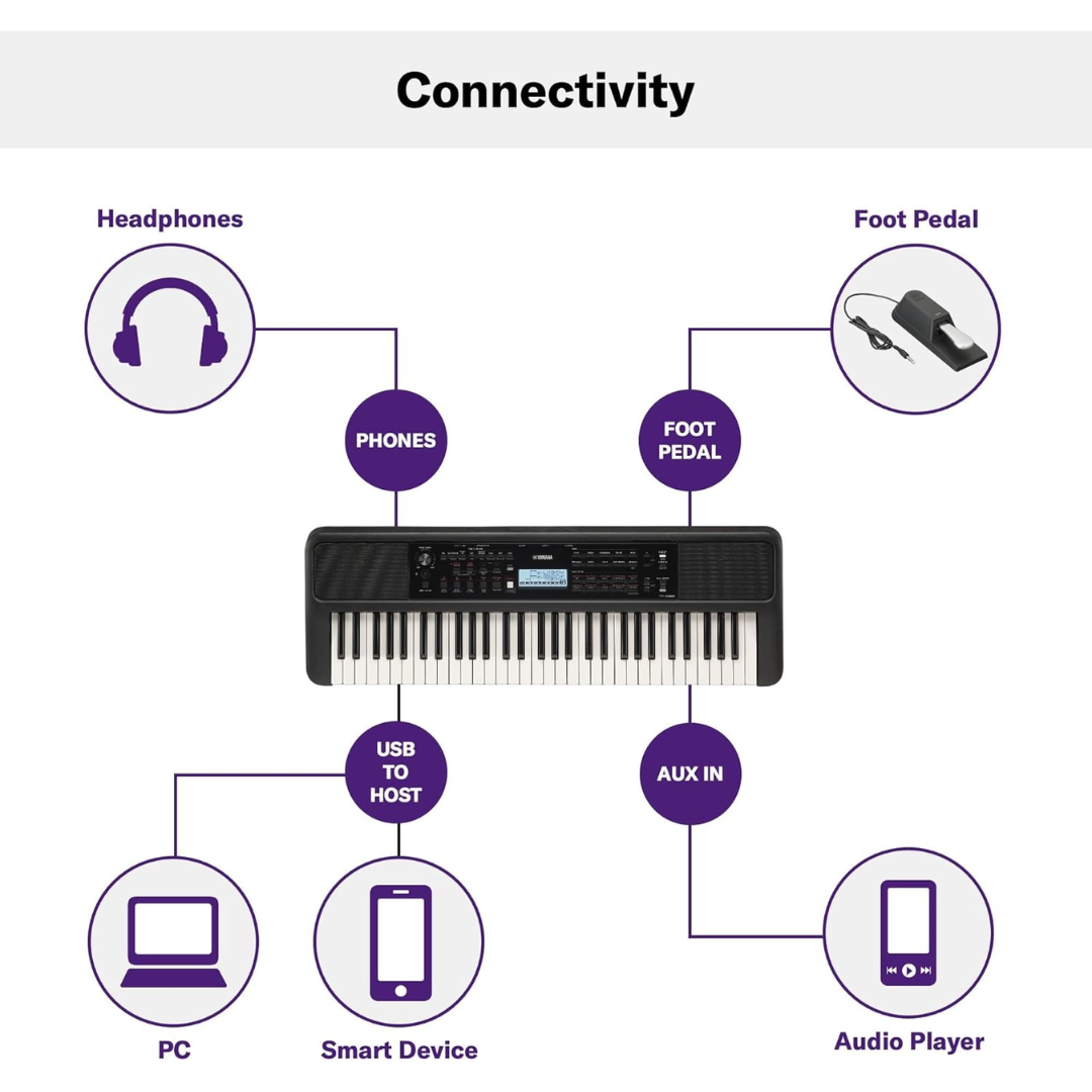 Yamaha PSR-E383 | 61-Key Portable Keyboard - 650 Voices | Touch Response & Lesson Tools