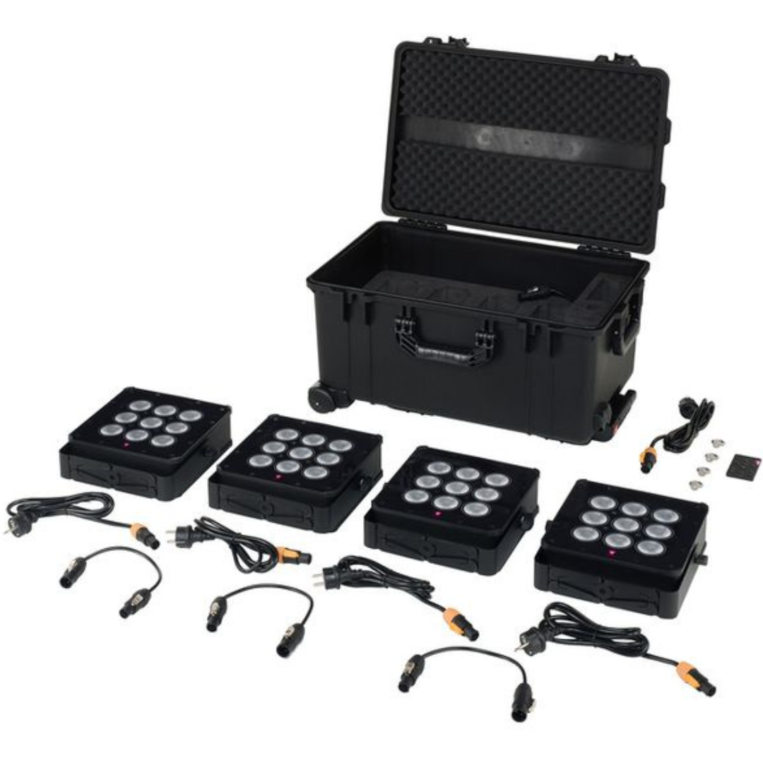 Ape Labs Marvel Pix TourBox | Set of 4 Battery-Powered IP65 LED Uplights w/ Pixel Control