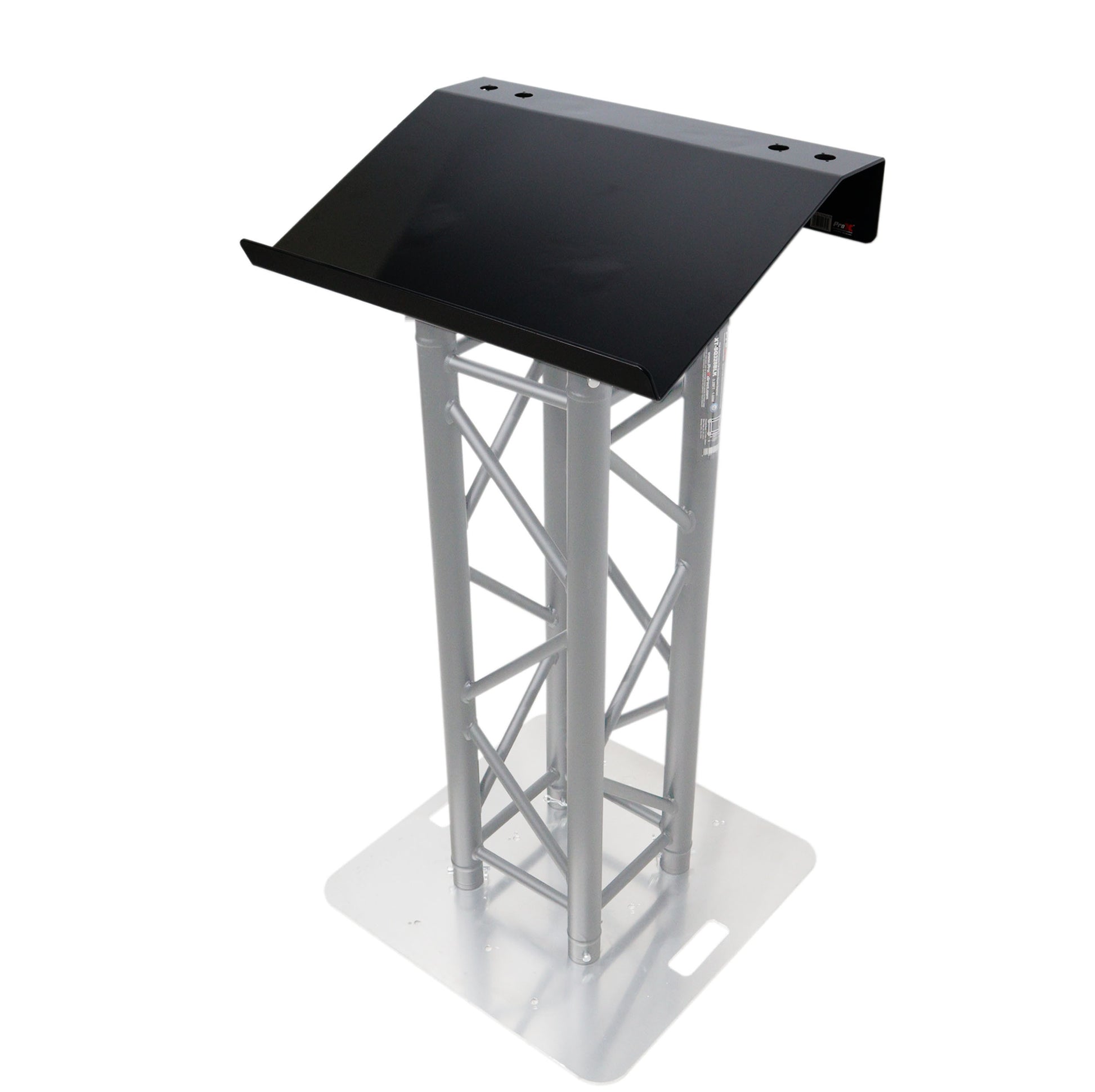 ProX XT-LECTERN24BL | 24in Angled Truss Lectern Top | Black Aluminum with D-Series Connector Punchouts