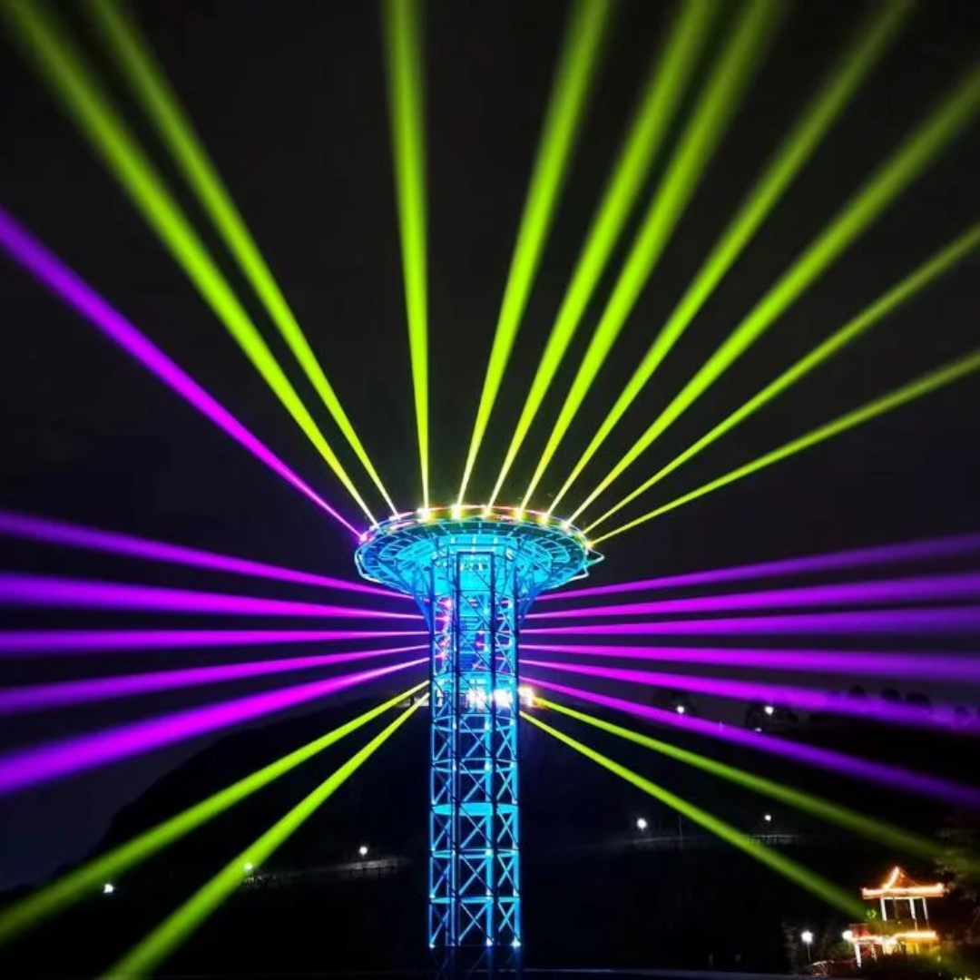 Crisp Jubaris beam 380IP | 380W IP65 Outdoor Beam Light | RGB Halo + Dual Prism FX