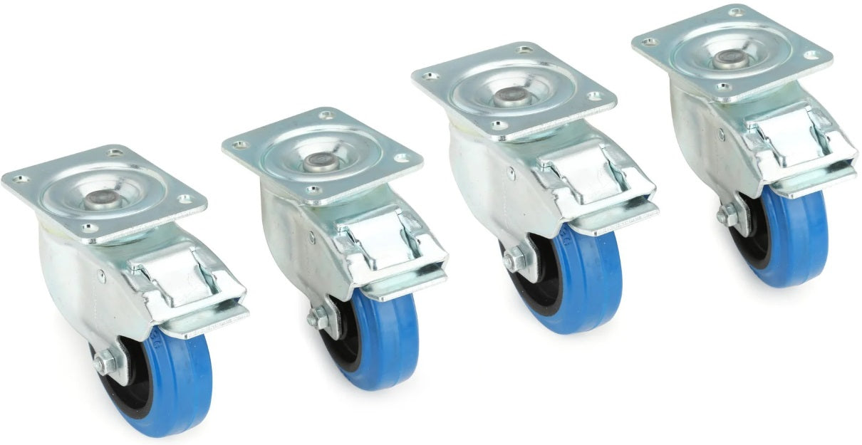 RCF AC-4 Caster Set Lock | 4" Locking Caster Wheel Kit for Select RCF Subwoofers