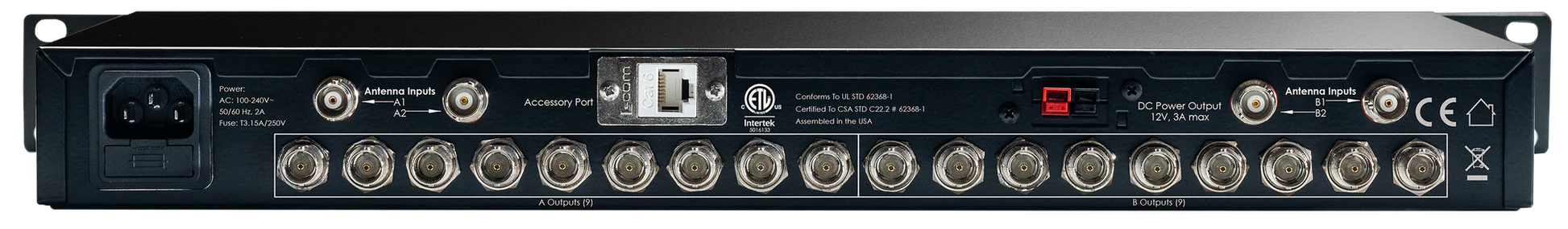 RF Venue DISTRO9 HDR | 9-Ch Antenna Distribution - Multi-Zone Coverage | Low-Noise, High Dynamic Range