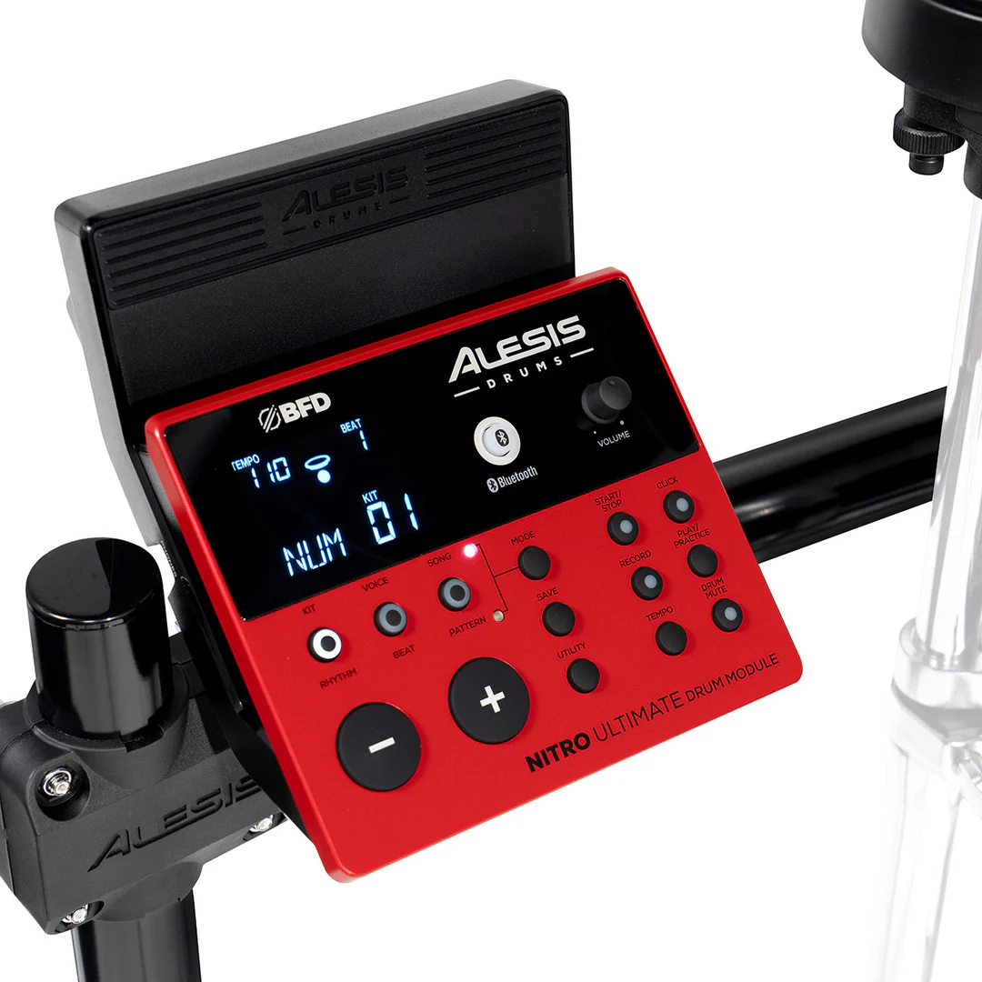 Alesis Nitro Ultimate | 9-Piece Mesh Kit - Bluetooth | Stand-Mounted Hi-Hat, USB MIDI