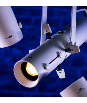 Blizzard Lighting node:b™ WW (White) | 150W Warm White LED with High CRI & Gobo Holder in Compact White Housing