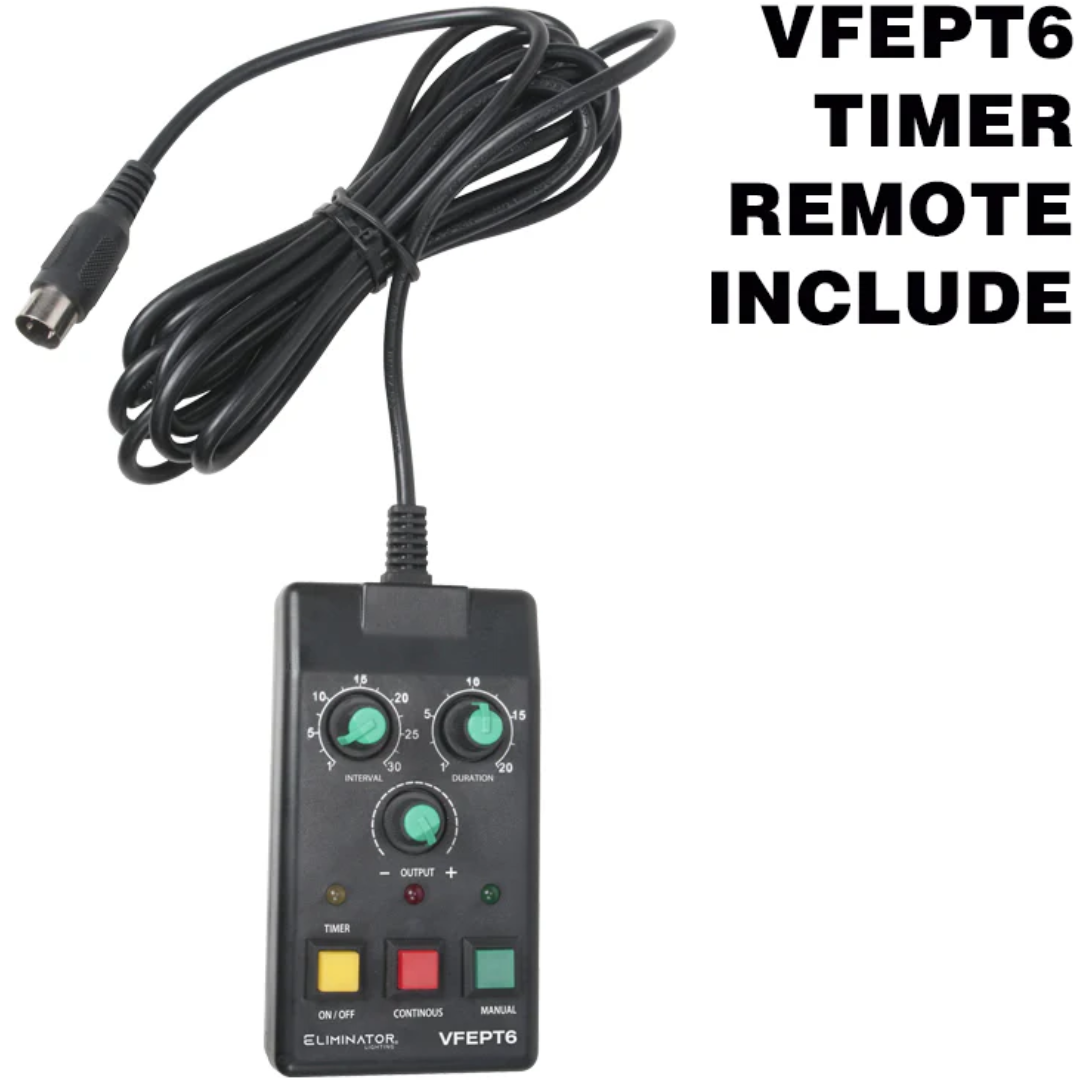 Eliminator VF1600 EP | 1650W DMX Fog Machine - 20,000 CFM | Timer & Wireless Remotes Included