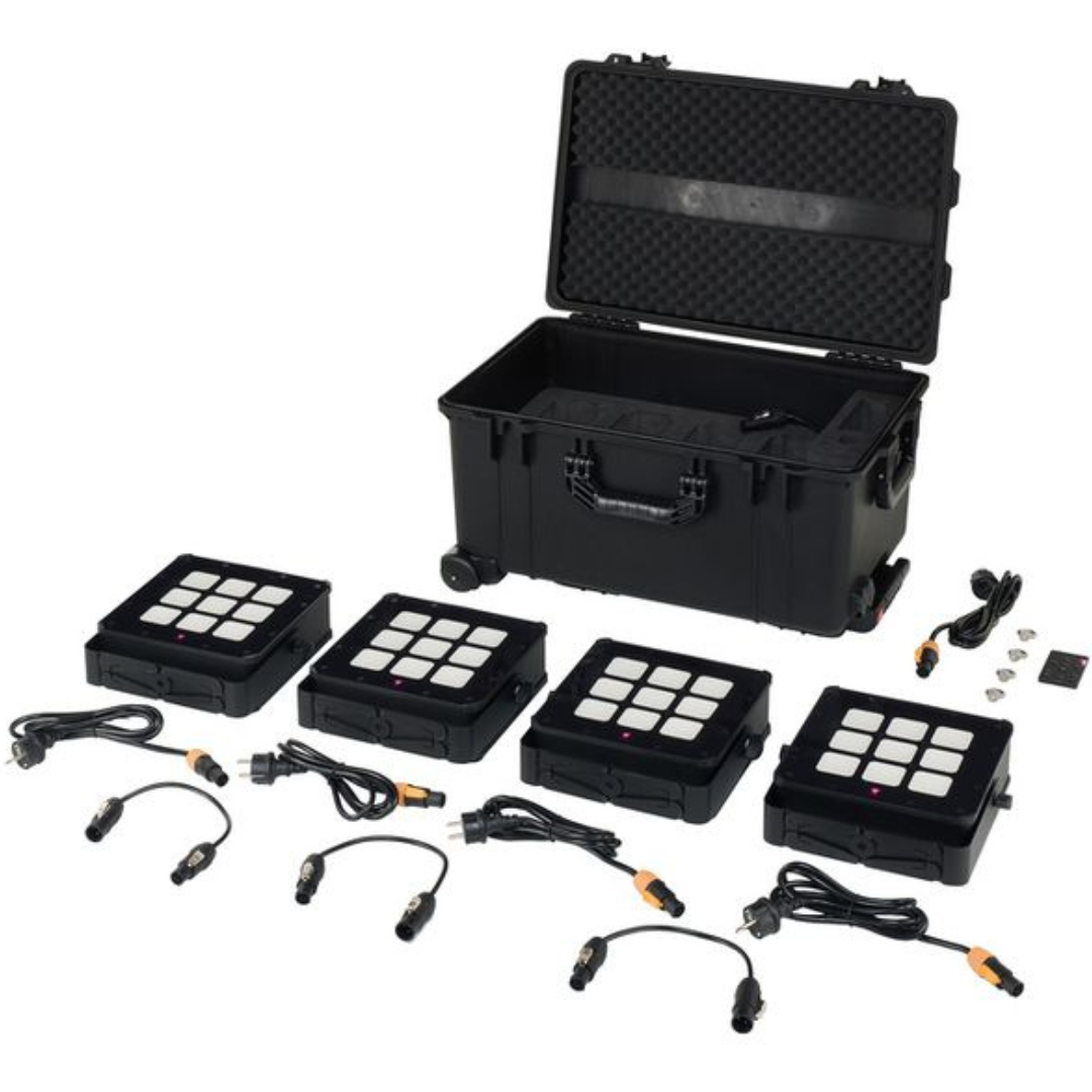 Ape Labs Marvel Pix Wash TourBox | 4x Wide Beam IP65 Battery Pixel Wash Lights + Charging Case