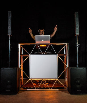 Accu-Stand Pro Event TBL 2 | Folding Aluminum Event Table | Portable DJ & FOH Console with Customizable Front