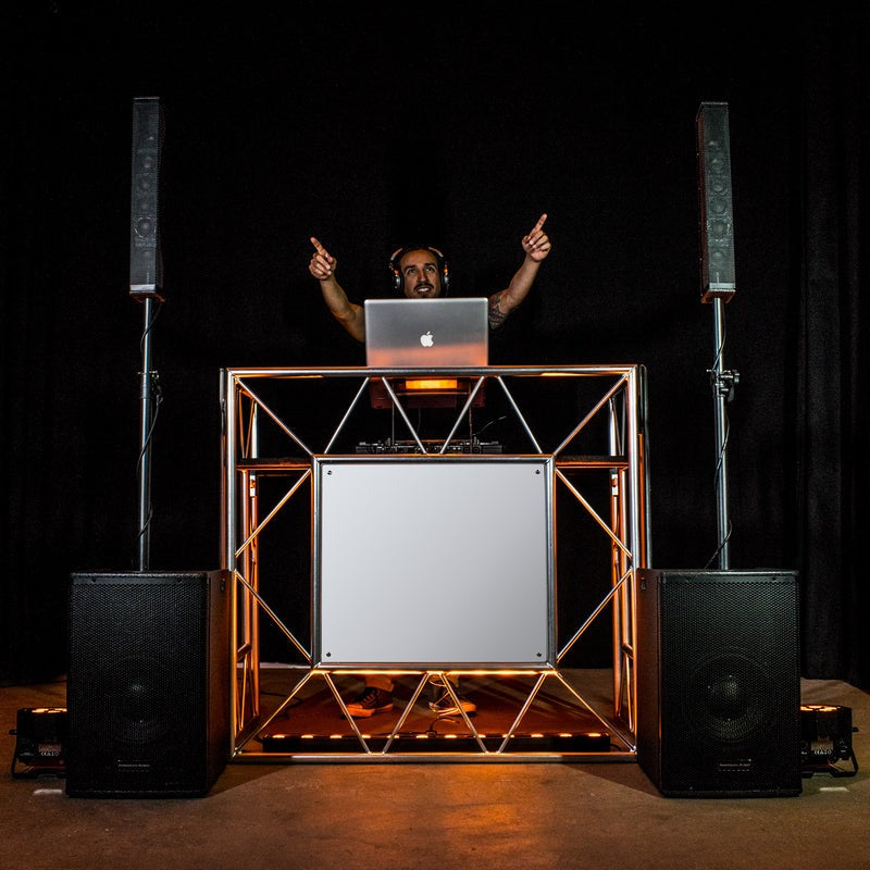 Accu-Stand Pro Event TBL 2 | Folding Aluminum Event Table | Portable DJ & FOH Console with Customizable Front