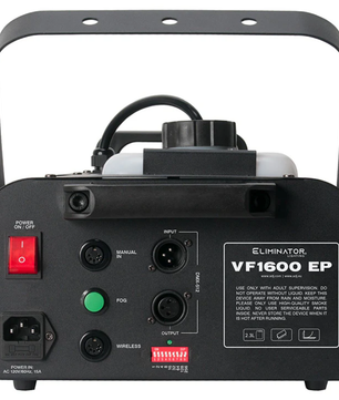 Eliminator VF1600 EP | 1650W DMX Fog Machine - 20,000 CFM | Timer & Wireless Remotes Included
