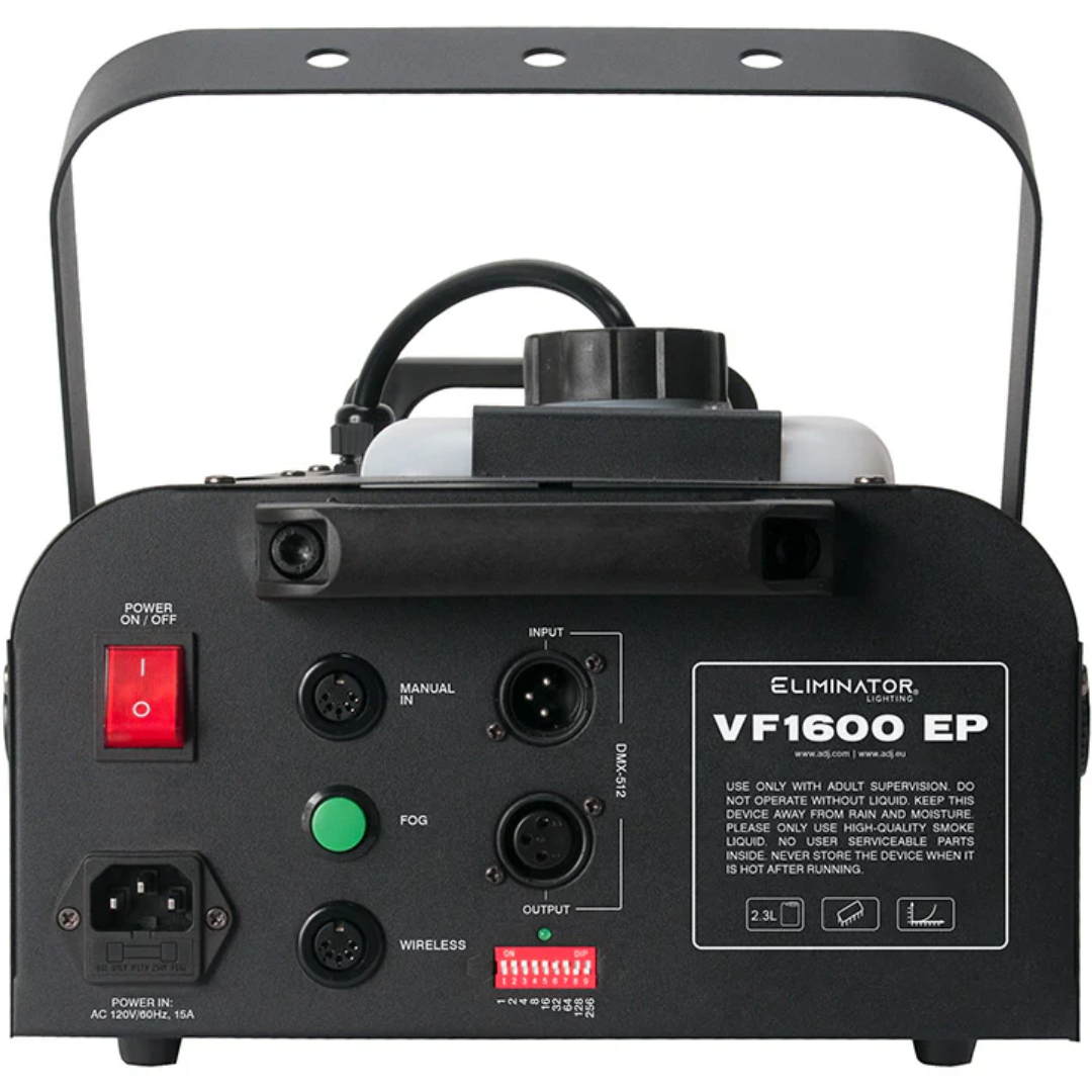 Eliminator VF1600 EP | 1650W DMX Fog Machine - 20,000 CFM | Timer & Wireless Remotes Included