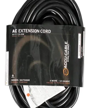 American DJ EC-123-50 | 50' 12-Gauge Black Extension Cord