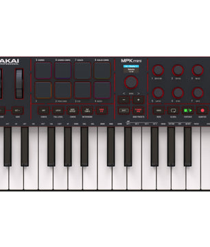 Akai MPK Mini 4(Black) | 25-Key MIDI Controller – RGB Pads, USB-C, MIDI Out