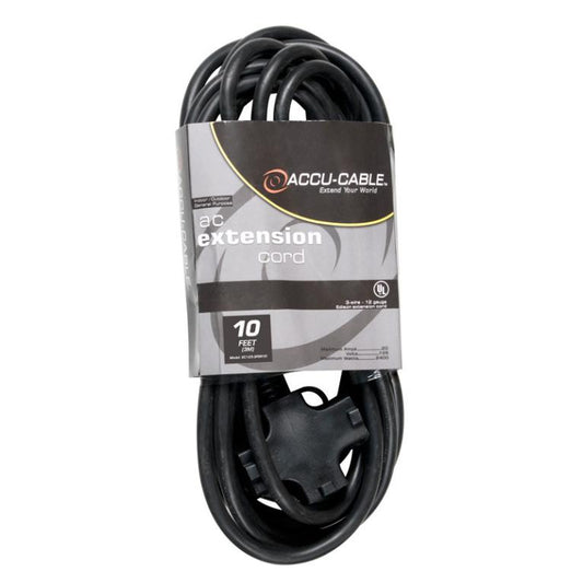 American Audio EC123-3FER10 Black Tri Extension Cord (10ft)