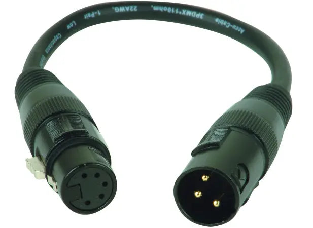 American DJ AC3PM5PFM | 3-Pin Male to 5-Pin Female DMX Turnaround Cable