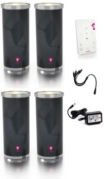 Ape Labs Can 2+ Set of 4 Grey | IP65 15W RGBaW Battery Effect Light, Uplight