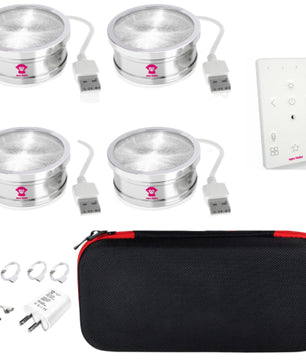 Ape Labs Coin 2+ Set of 4 RoadPack | 15W RGBaW Uplights, Effect Lights, USB Powered