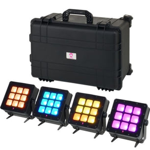 Ape Labs Marvel Pix Wash TourBox | 4x Wide Beam IP65 Battery Pixel Wash Lights + Charging Case