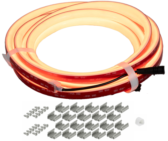 Ape Labs NeonStripe 16 | 16.4ft IP65 RGBaW LED COB Strip, Cuttable with Pig Tails, Install Hardware Included (ID: 100303)