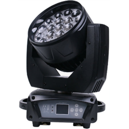 Crisp Huewave Moving Head 1915Z | 19x15W RGBW LED Moving Head Wash with Zoom, Macros & 3-Ring FX – Ideal for DJs, Churches & Events