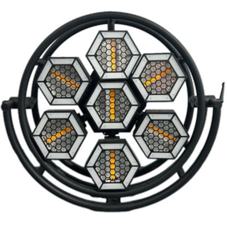 Crisp VINTAGE CIRCULUS 7 | 7x50W Warm White Retro Fixture | RGB Decor with 314 Built-In Effects