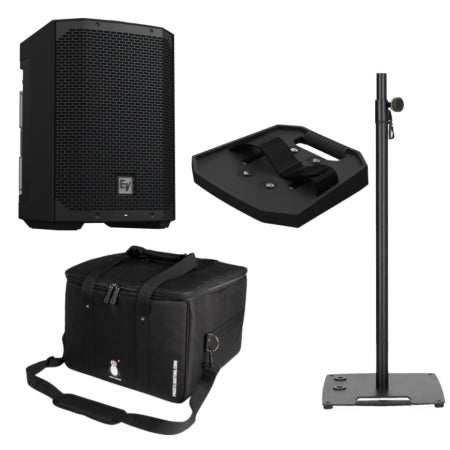 Electro-Voice Everse 8 Kit | Premium Ceremony/Cocktail Package | Battery-Powered Speaker with Wireless Mic and Stand