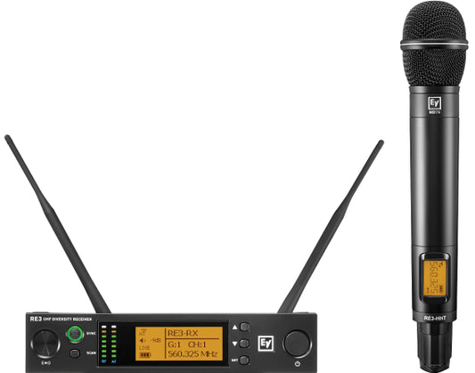 Electro-Voice RE3-ND76 (Freq: 6M) | Handheld Wireless Mic System | UHF, Dynamic Cardioid with ND76 Capsule