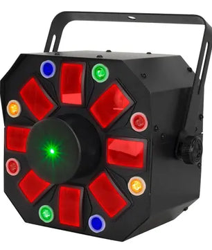 Eliminator Furious Three RGUV | 3-in-1 Moonflower, Wash, and Laser Lighting Effect