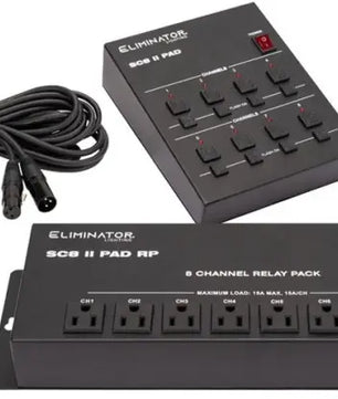 Eliminator SC8 II Pad System | 8-Ch Analog Lighting Controller with Relay Pack