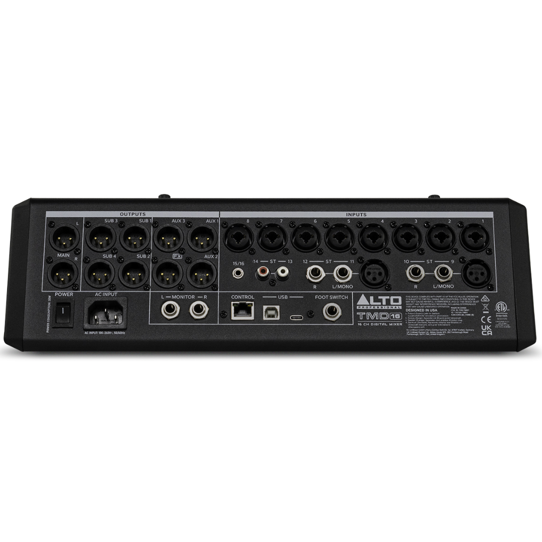 Alto Pro TMD16 | 16-Channel Digital Mixer with FX | Bluetooth, USB & Touch Faders