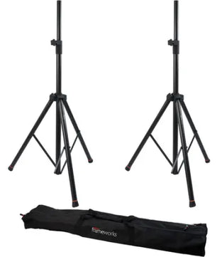 Gator GFW-SPK-3000SET | Deluxe Aluminum Speaker Stand Pair with Lift Assist & Carry Bag