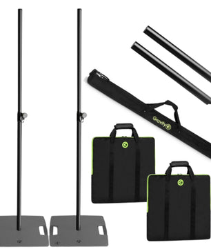 Gravity Stands LS431B XL Pack | 9.5ft, Square Base Speaker/Lighting Stand with Bags