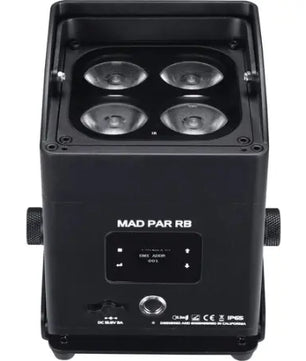 JMAZ Mad Par RB | 80W RGBAL+C LED Swappable Battery-Powered Outdoor Uplight | Wireless IP65 Uplight with Remote Control