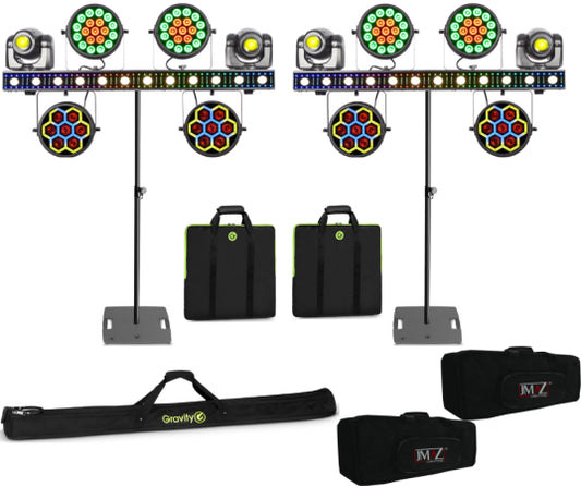 JMAZ Versa Flex Bar Ultimate w/ Gravity Stands (Pair) | 2x Ultimate VersaBar Light Shows, 2x LS431 Stands, All Carry Bags