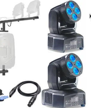 JMAZ Lighting Starter Pack III | T-Bar with Laser, Wash Lights, UV, Strobe, and Power Management