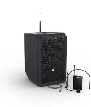 LD Systems ANNY 8 BPH B4.7 | Portable Bluetooth PA Speaker with Mixer and Headset Microphone - Stage Black