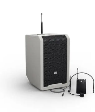 LD Systems Anny 8 BPH B4.7 G | Portable Bluetooth PA Speaker with Mixer and Headset Microphone, Urban Grey