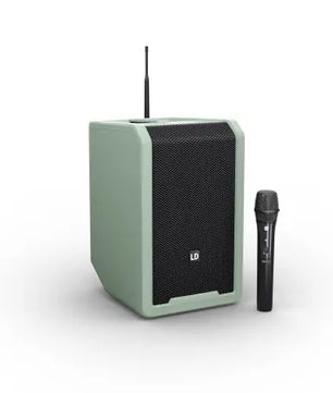 LD Systems Anny 8 HHD B4.7 GN | Portable Bluetooth PA Speaker with Mixer and Wireless Microphone, Adventure Green