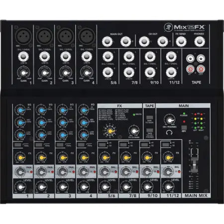Mackie Mix12FX | Ins: 4 Mic, 4 Line - Effects