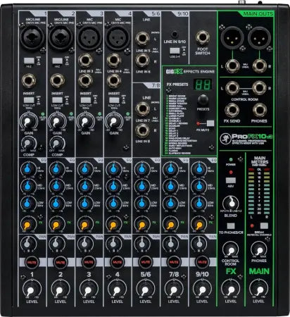 Mackie ProFX10v3 | Ins: 4x Mic, 3 Line - Effects