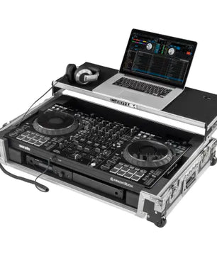 Odyssey FZGSDDJFLX10CW | DDJ-FLX10 1U Flight Case w/ Laptop Shelf and Wheels