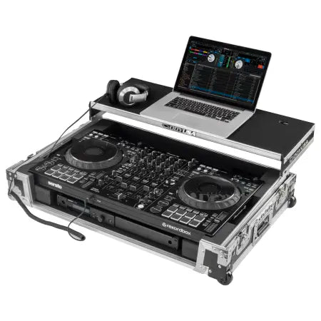 Odyssey FZGSDDJFLX10CW | DDJ-FLX10 1U Flight Case w/ Laptop Shelf and Wheels