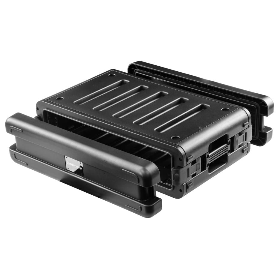 Odyssey VR2SMIC2ZP | IP65, 2U Rack Case w/ Microphone Storage + Accessories in Lids