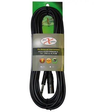 ProX XC-SXM25 | 25ft 1/4in TRS to XLR-M Cable