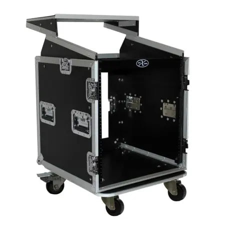 ProX T-12MRLT | 12U Vertical Rack, 10U Mixer Top, Laptop Shelf & Caster Wheels